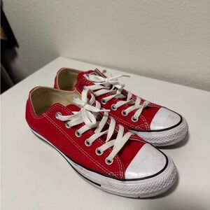 Converse Red and White Chuck Taylor Sneakers Classic Design